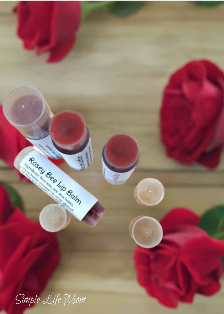 ROSEY BEE LIP BALM - all natural, tinted red lip balm with peppermint essential oil, red lip tinted moisturizer, lip stain