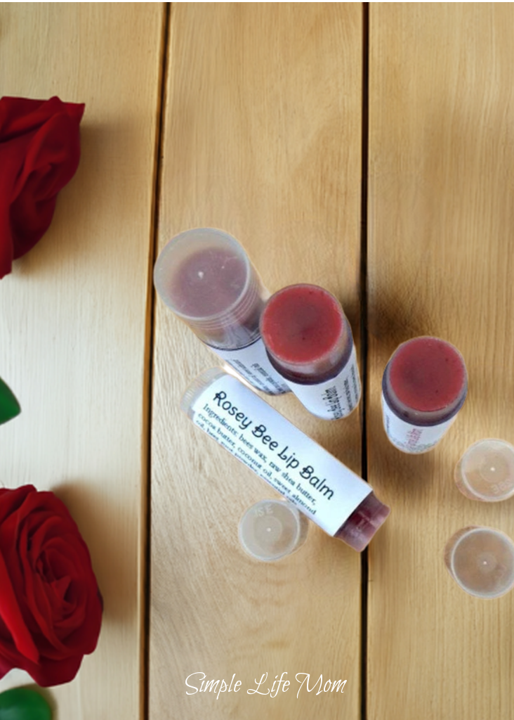 ROSEY BEE LIP BALM - all natural, tinted red lip balm with peppermint essential oil, red lip tinted moisturizer, lip stain